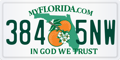 FL license plate 3845NW