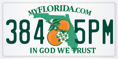 FL license plate 3845PM