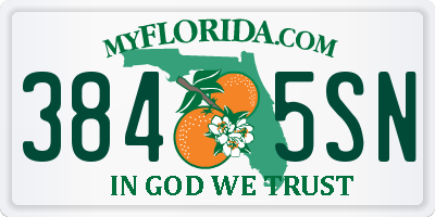 FL license plate 3845SN