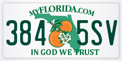 FL license plate 3845SV