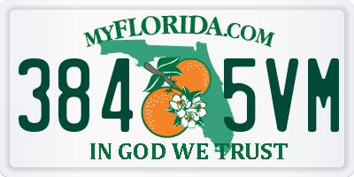 FL license plate 3845VM
