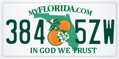 FL license plate 3845ZW