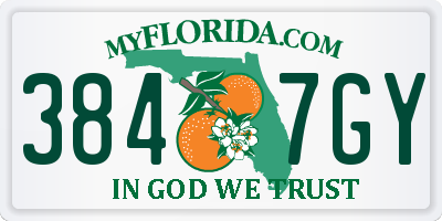 FL license plate 3847GY