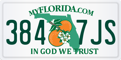 FL license plate 3847JS