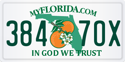 FL license plate 3847OX