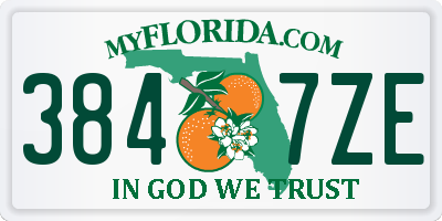FL license plate 3847ZE
