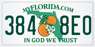 FL license plate 3848EO