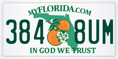 FL license plate 3848UM