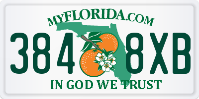 FL license plate 3848XB