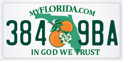 FL license plate 3849BA