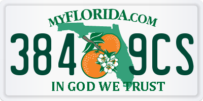 FL license plate 3849CS