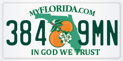 FL license plate 3849MN