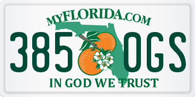 FL license plate 3850GS