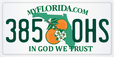 FL license plate 3850HS