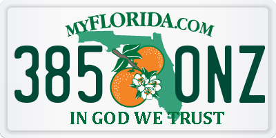FL license plate 3850NZ