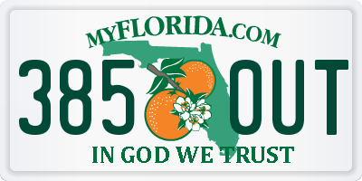 FL license plate 3850UT