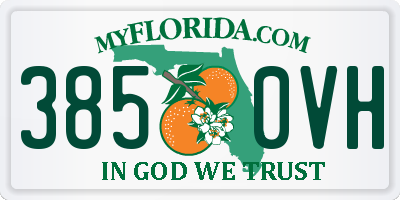 FL license plate 3850VH