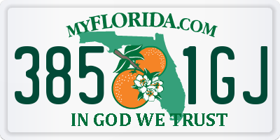 FL license plate 3851GJ