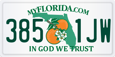 FL license plate 3851JW