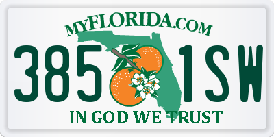 FL license plate 3851SW