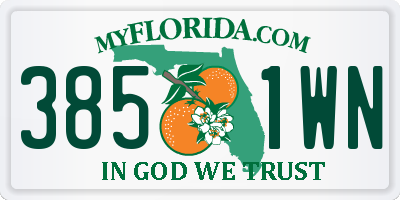 FL license plate 3851WN