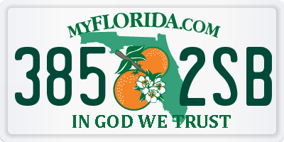 FL license plate 3852SB
