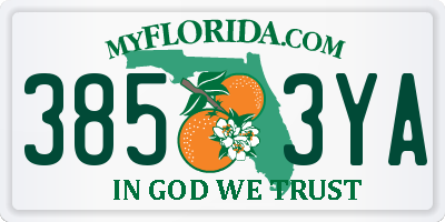 FL license plate 3853YA
