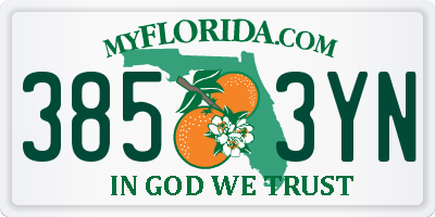 FL license plate 3853YN