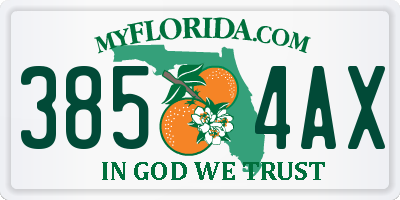 FL license plate 3854AX