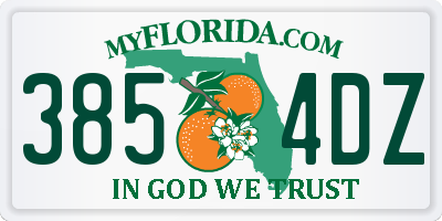 FL license plate 3854DZ