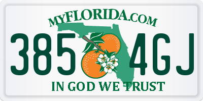 FL license plate 3854GJ