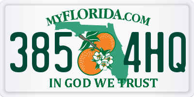 FL license plate 3854HQ