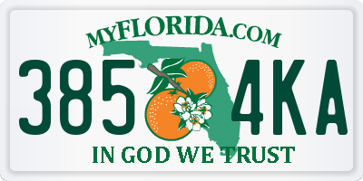 FL license plate 3854KA