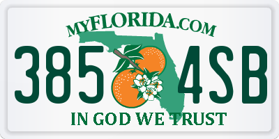 FL license plate 3854SB