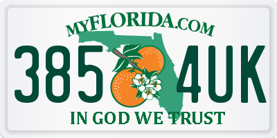 FL license plate 3854UK