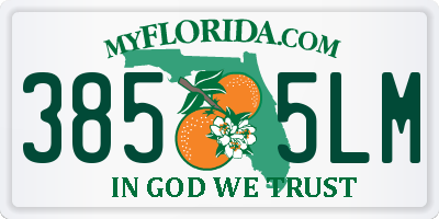 FL license plate 3855LM