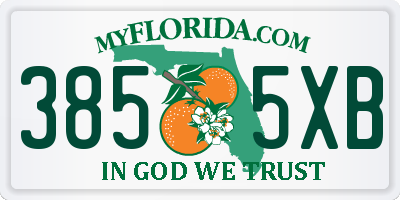 FL license plate 3855XB
