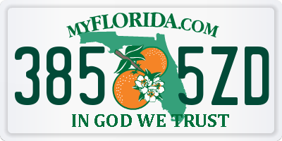 FL license plate 3855ZD