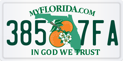 FL license plate 3857FA