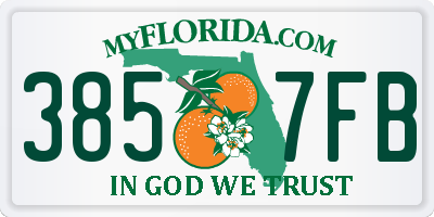 FL license plate 3857FB