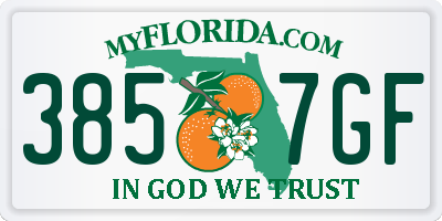 FL license plate 3857GF