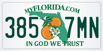 FL license plate 3857MN