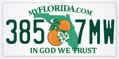 FL license plate 3857MW