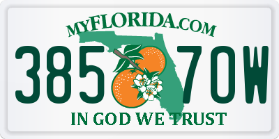 FL license plate 3857OW