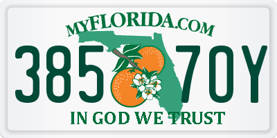 FL license plate 3857OY