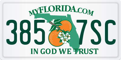 FL license plate 3857SC