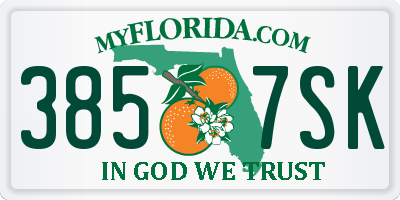 FL license plate 3857SK