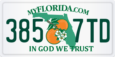 FL license plate 3857TD
