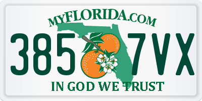 FL license plate 3857VX