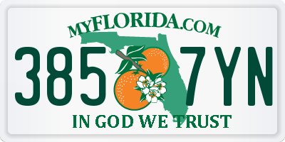 FL license plate 3857YN